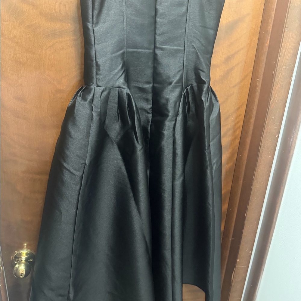 Express Black Satin Midi Dress - Picture 11 of 12